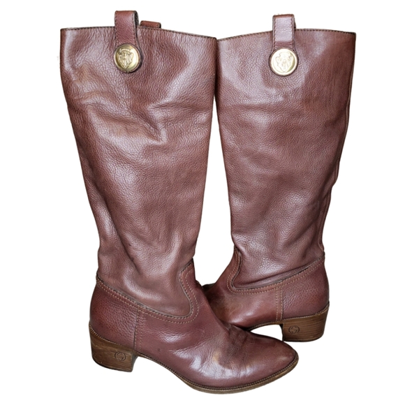 Gucci Brown Leather Riding Boots Sz 10 1/2